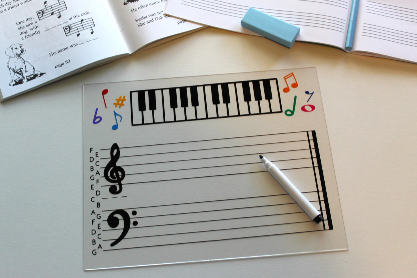 Wipe-clean music board