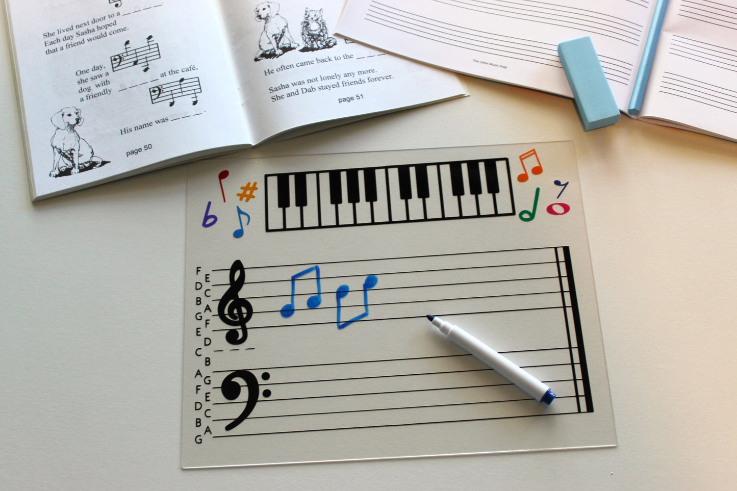 Wipe-clean music board