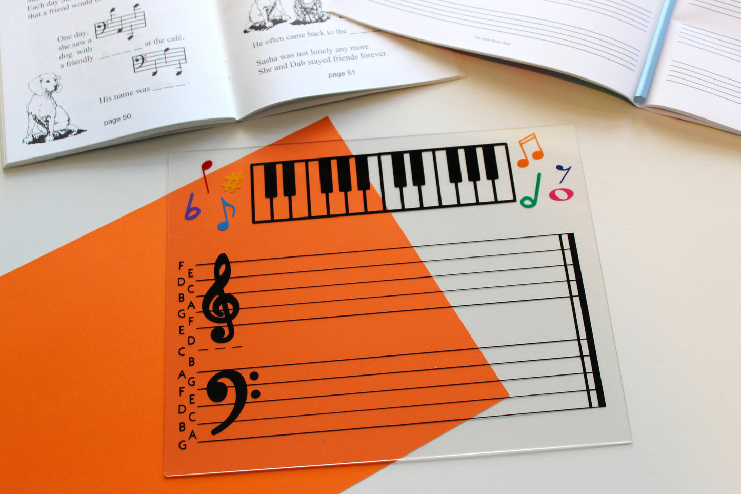 Wipe-clean music board
