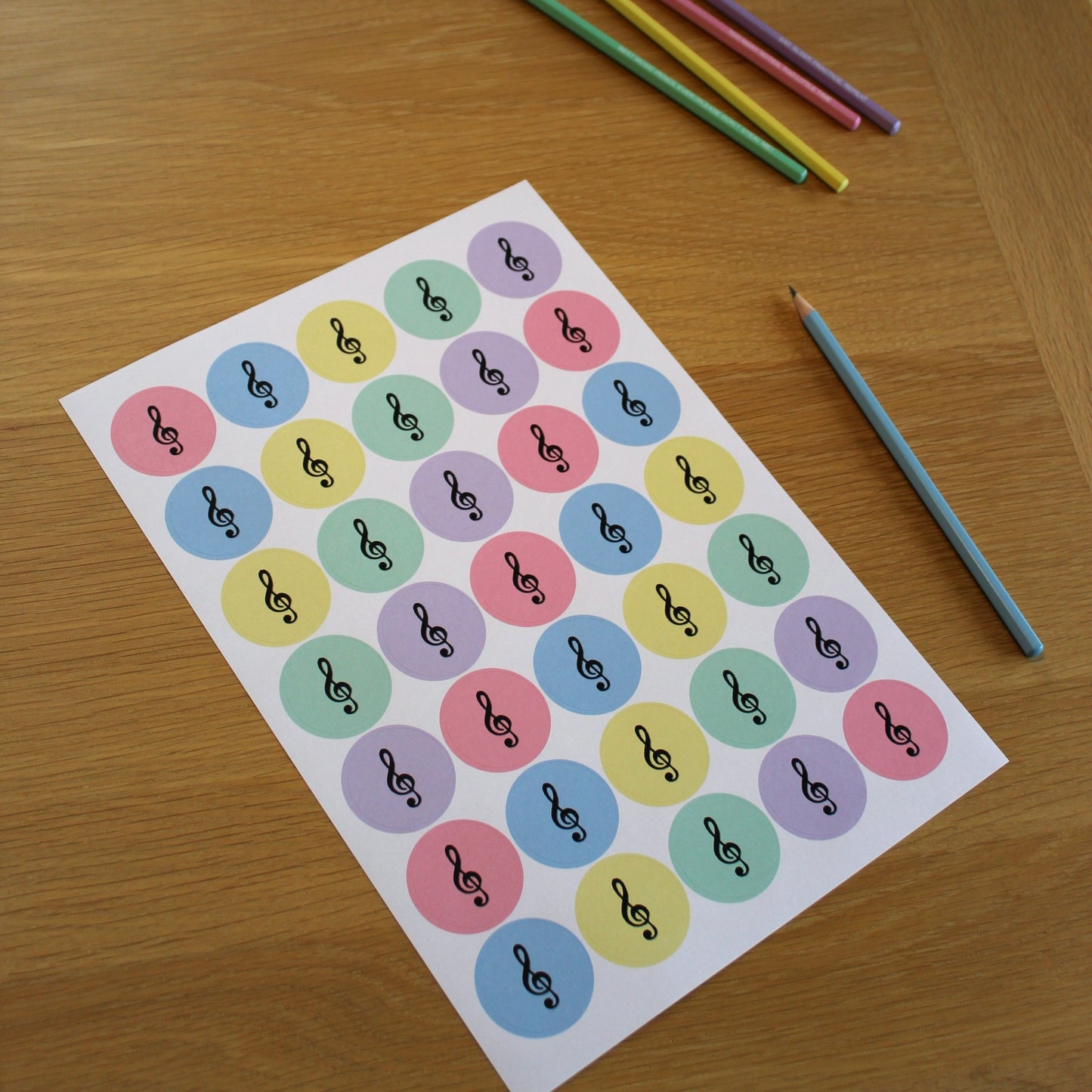 Pastel Clef Stickers