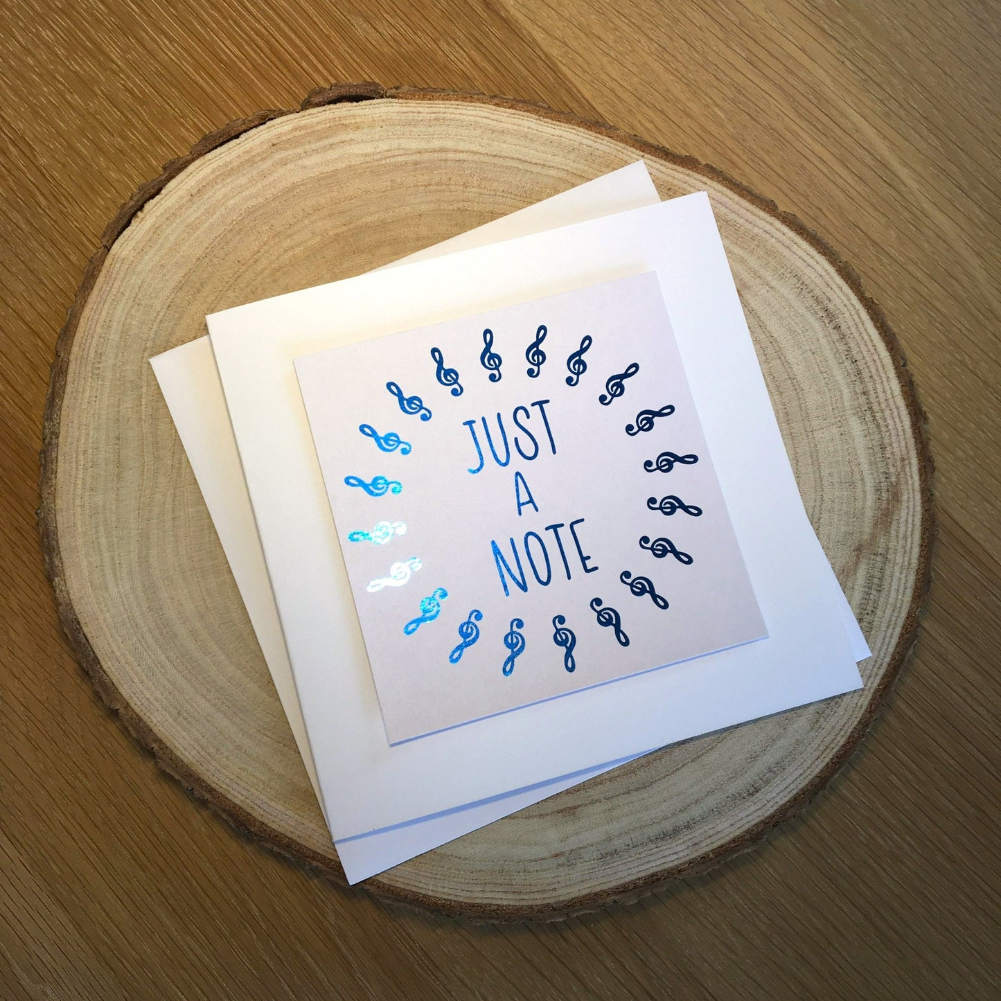'Just a note' foiled card