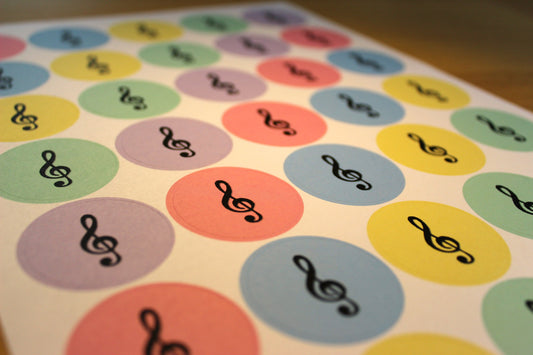 Pastel Clef Stickers