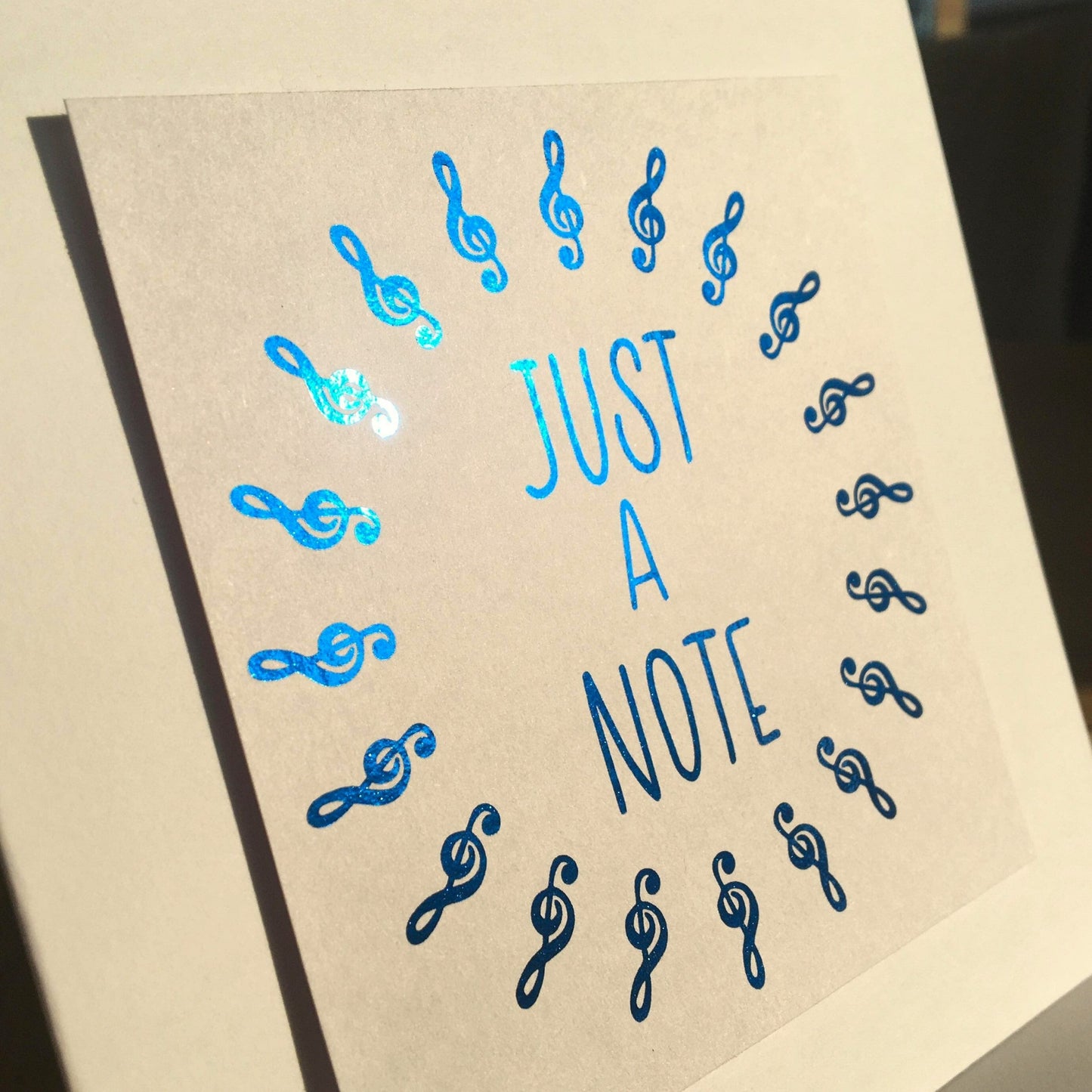 'Just a note' foiled card